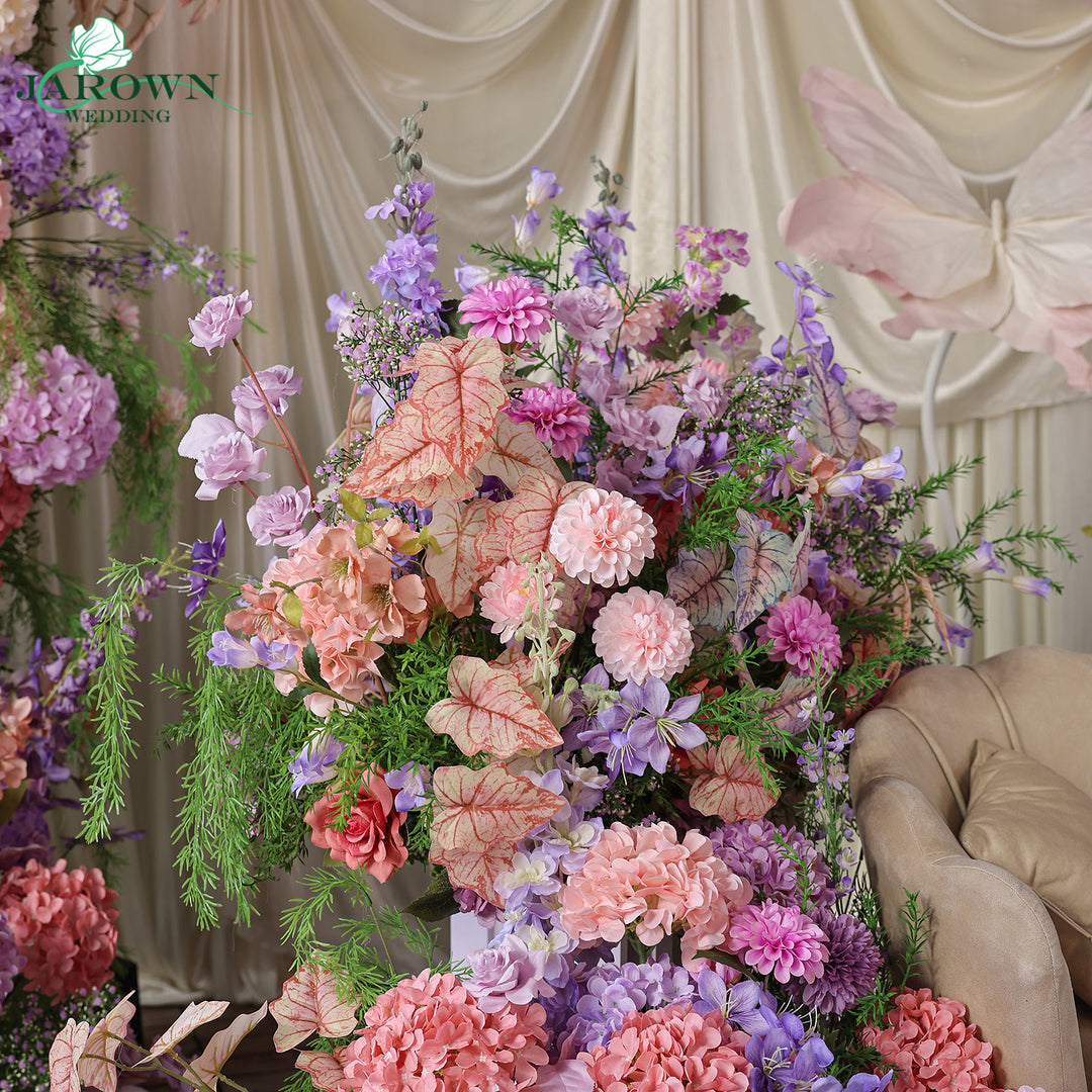 Runner & Aisle & Centerpiece & Open-Ended Flower Arch in Purple/Pink/Champagne