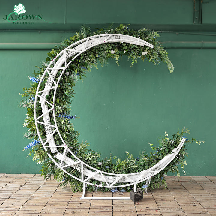 Moon-Shaped Flower Arch in Blue/White/Green