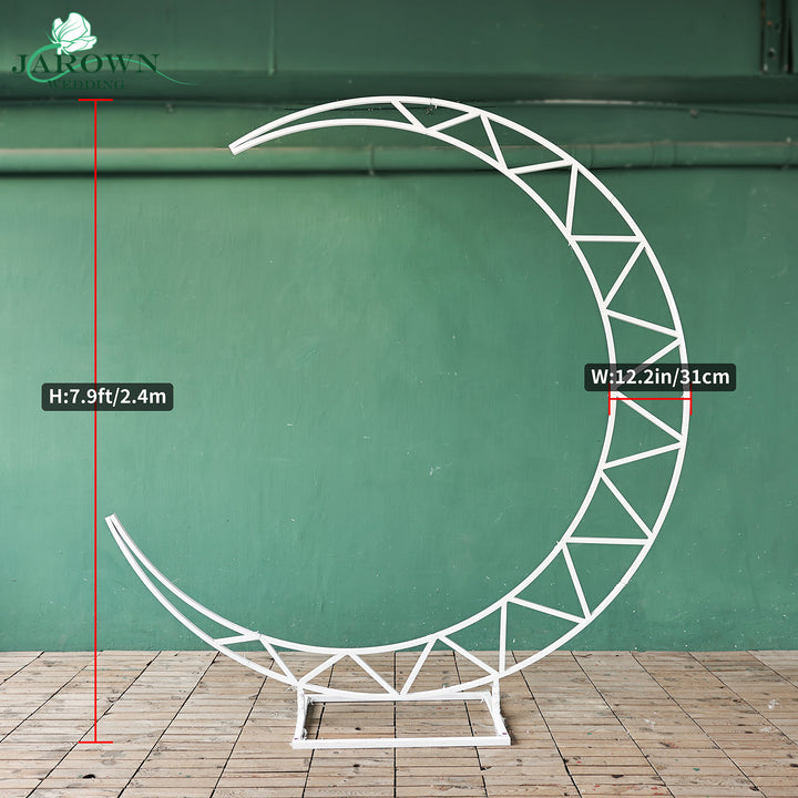 Moon-Shaped Flower Arch in Blue/White/Green