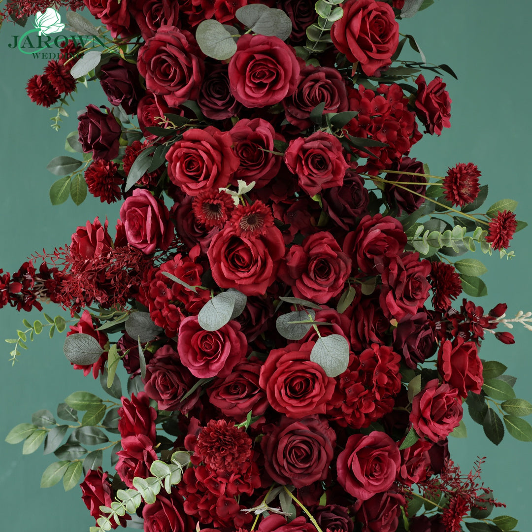 Open-Ended Flower Arch in Burgundy/Red/Green