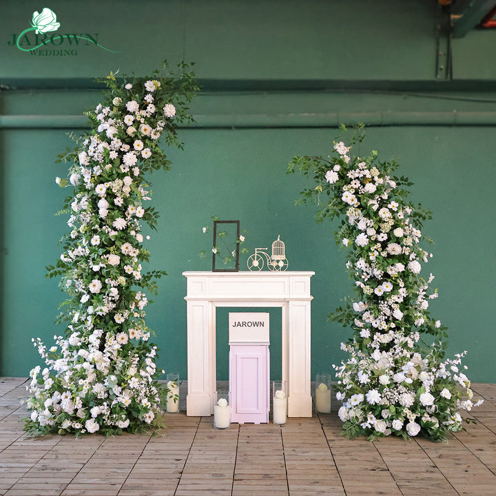 Open-Ended Flower Arch in Green/White