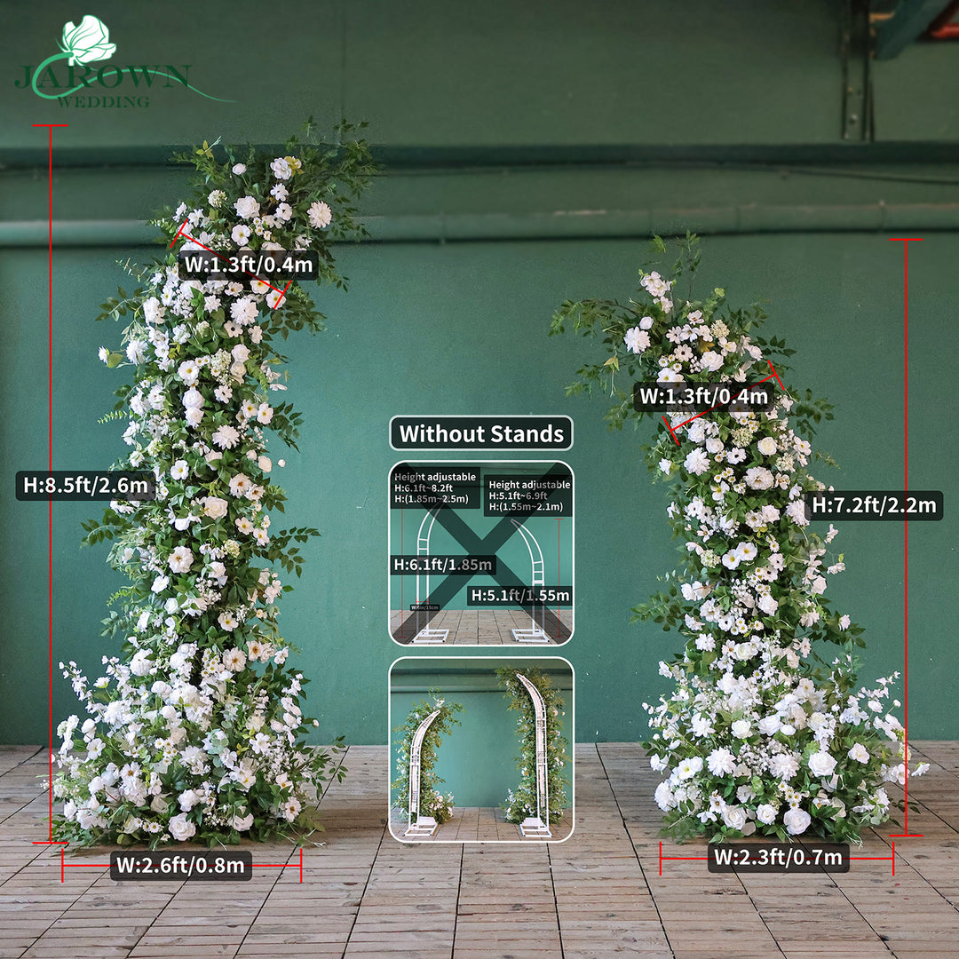 Open-Ended Flower Arch in Green/White