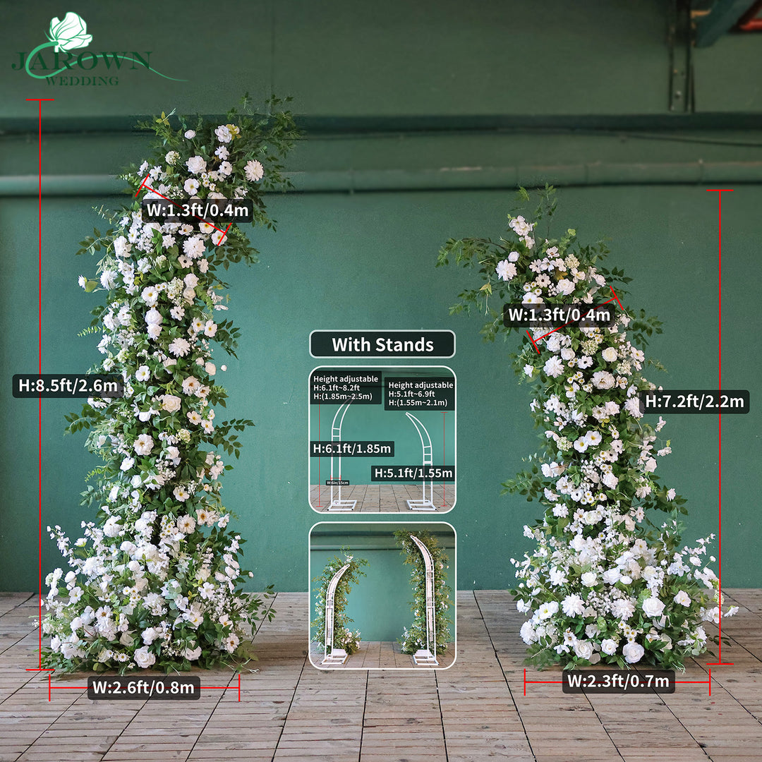 Open-Ended Flower Arch in Green/White