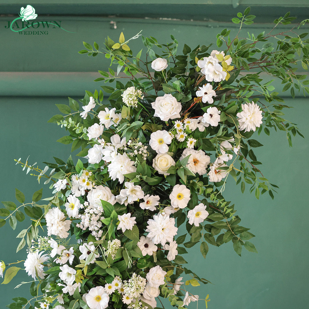 Open-Ended Flower Arch in Green/White