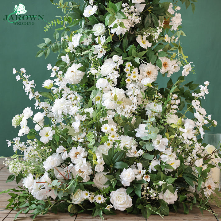 Open-Ended Flower Arch in Green/White