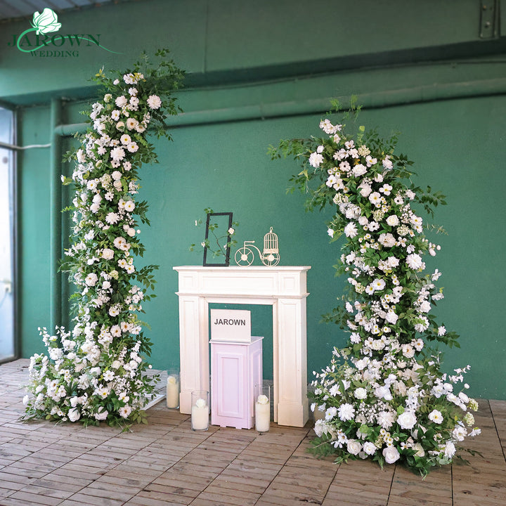 Open-Ended Flower Arch in Green/White