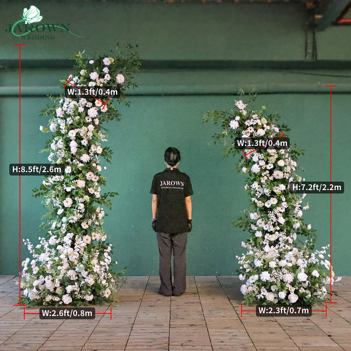Open-Ended Flower Arch in Green/White