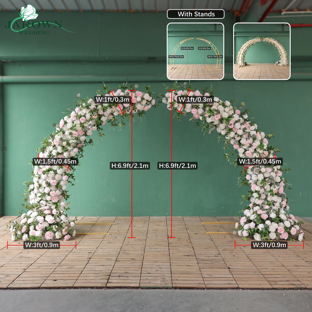 Open-Ended Flower Arch in Pink/White/Green