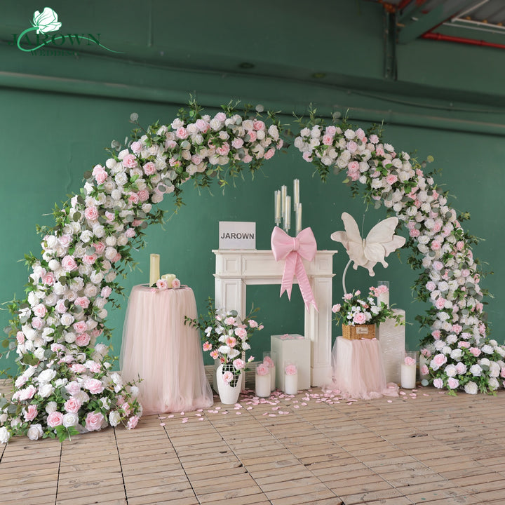 Open-Ended Flower Arch in Pink/White/Green