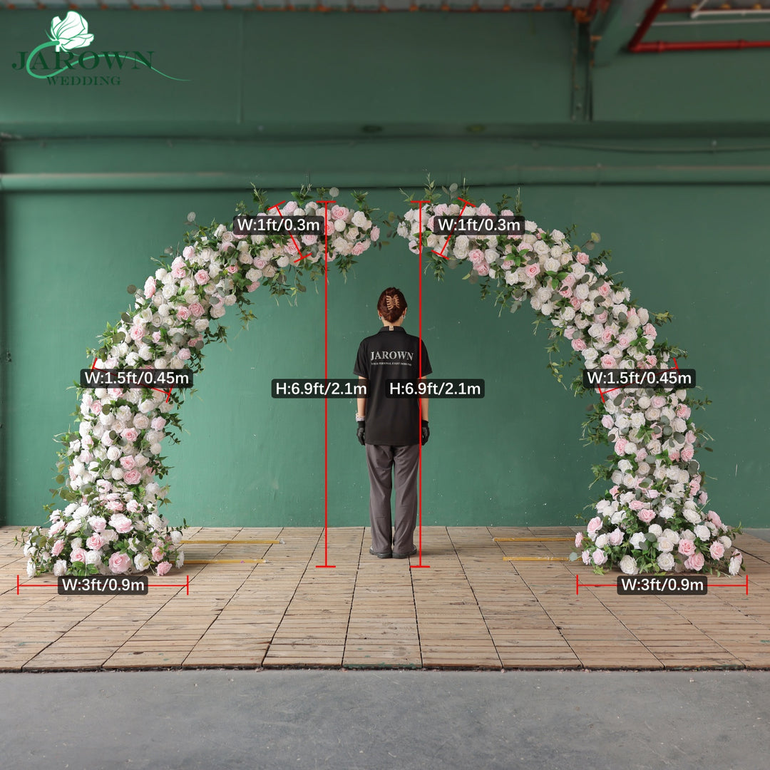 Open-Ended Flower Arch in Pink/White/Green