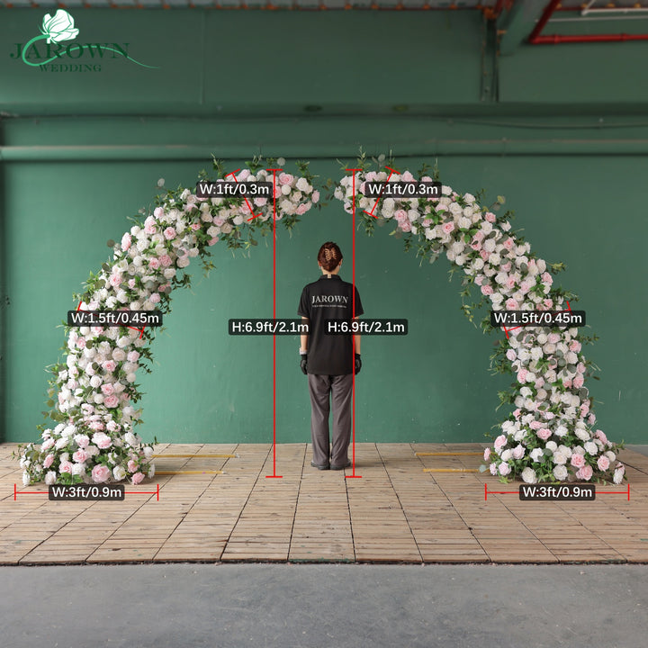 Open-Ended Flower Arch in Pink/White/Green