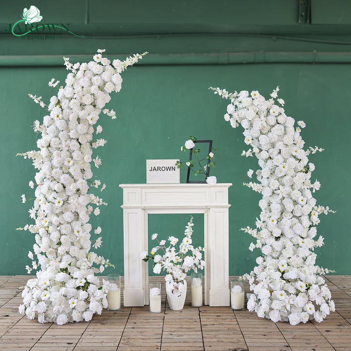 Open-Ended Flower Arch in White