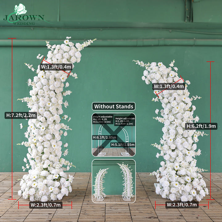 Open-Ended Flower Arch in White