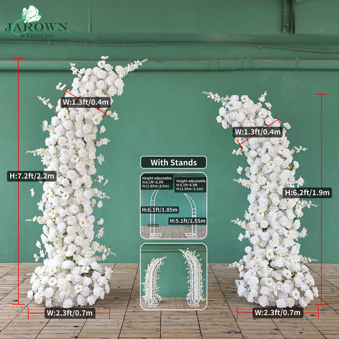 Open-Ended Flower Arch in White