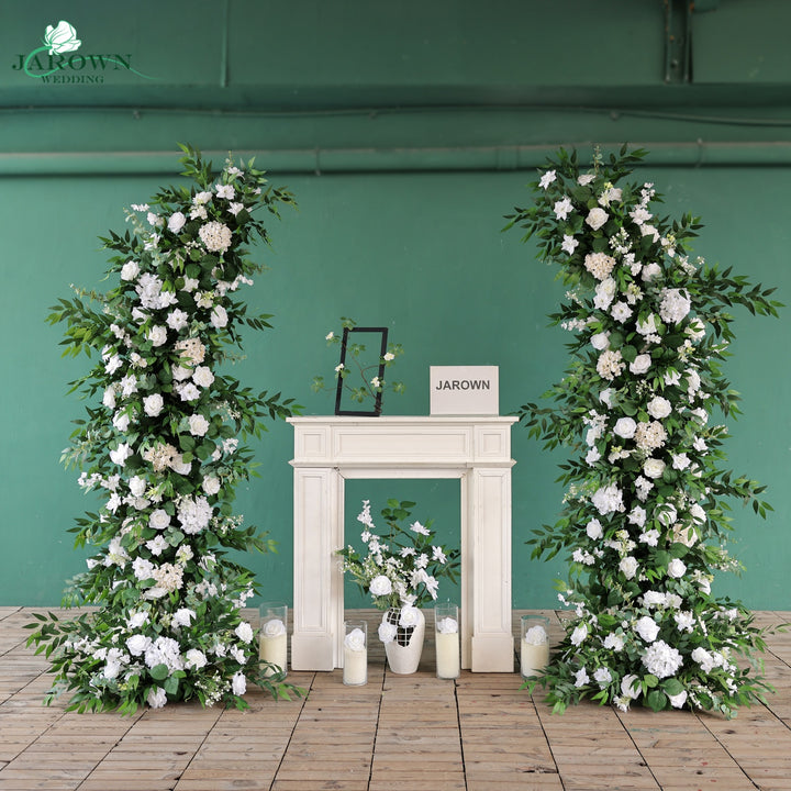 Open-Ended Flower Arch in White/Green