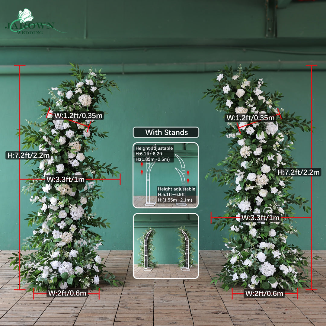Open-Ended Flower Arch in White/Green