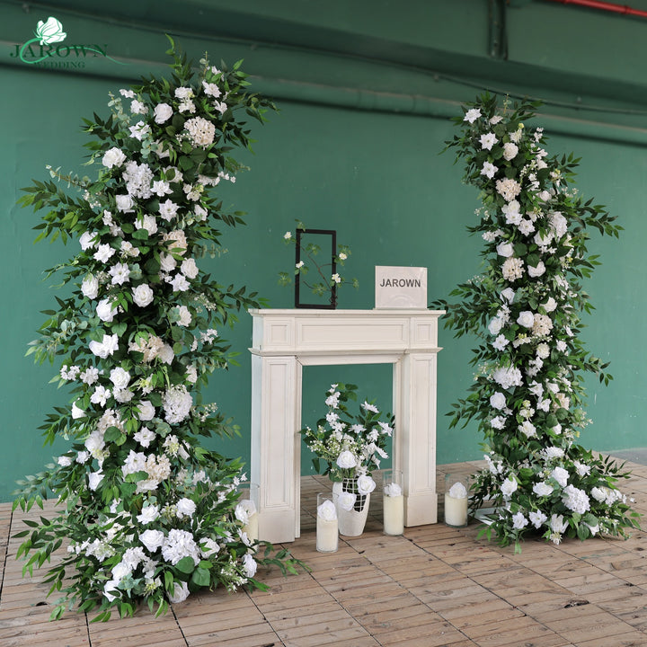Open-Ended Flower Arch in White/Green