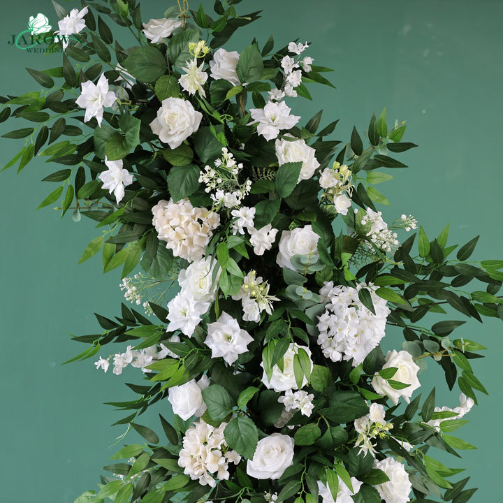 Open-Ended Flower Arch in White/Green