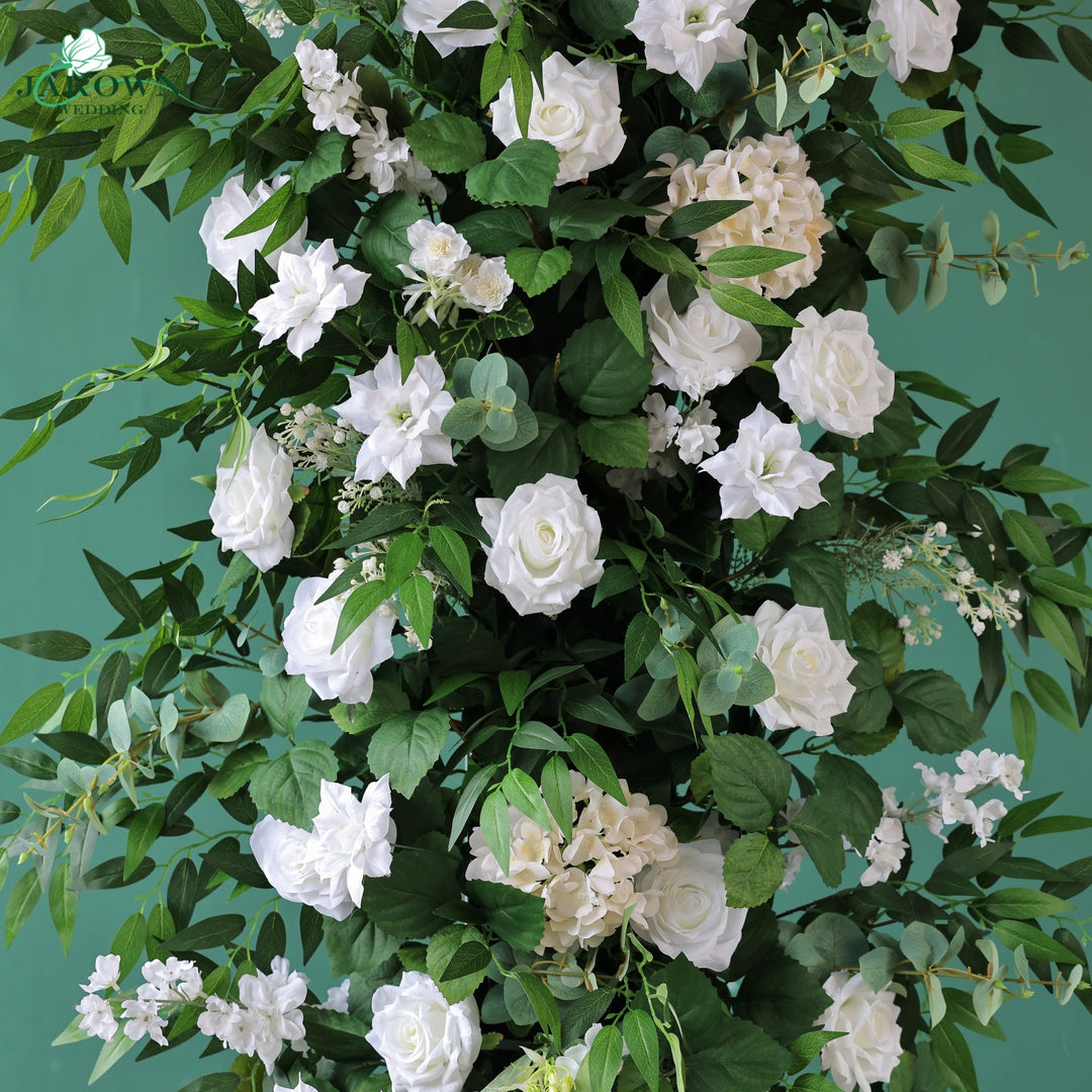 Open-Ended Flower Arch in White/Green