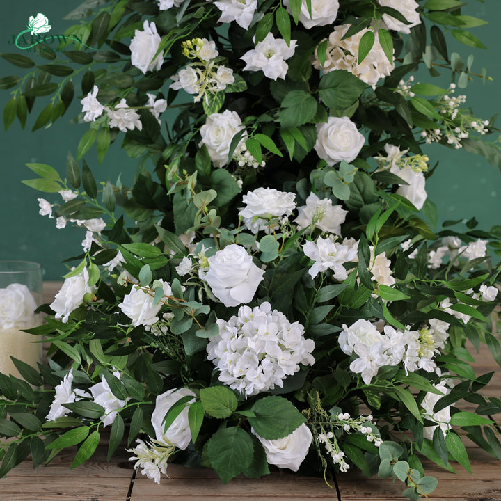 Open-Ended Flower Arch in White/Green