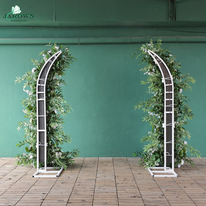 Open-Ended Flower Arch in White/Green