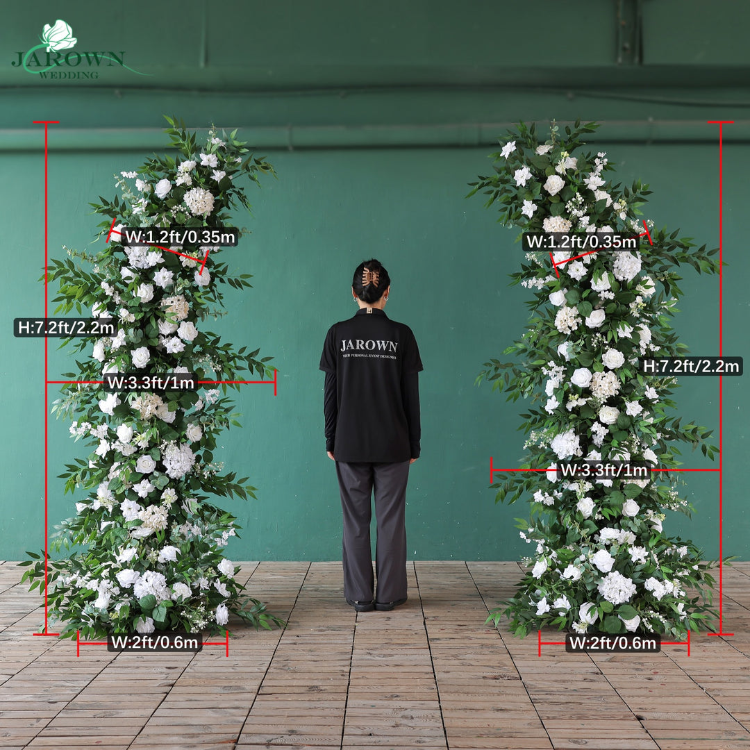 Open-Ended Flower Arch in White/Green