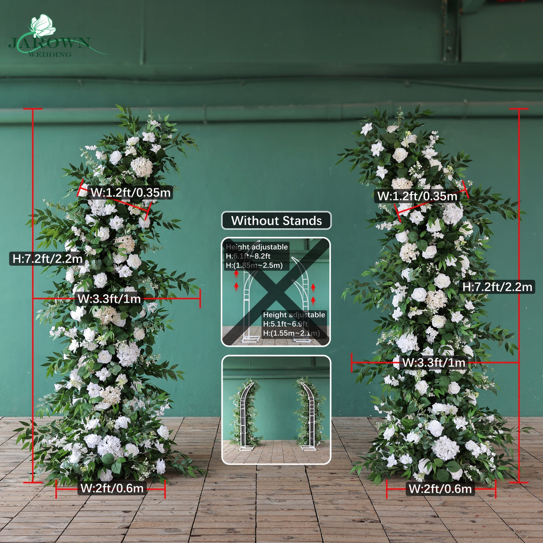 Open-Ended Flower Arch in White/Green