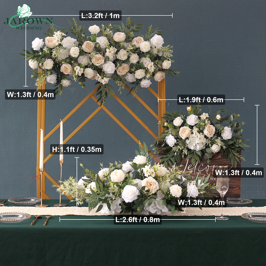 Sign & Centerpiece & Backdrop Flower in White/Green – JarownWedding