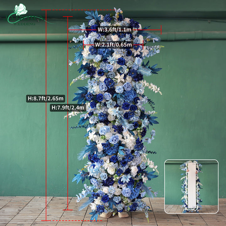 Rectangular Flower Arch in Blue/White