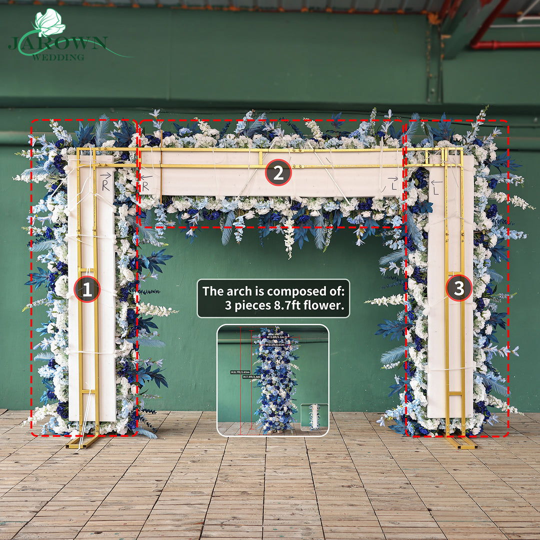 Rectangular Flower Arch in Blue/White