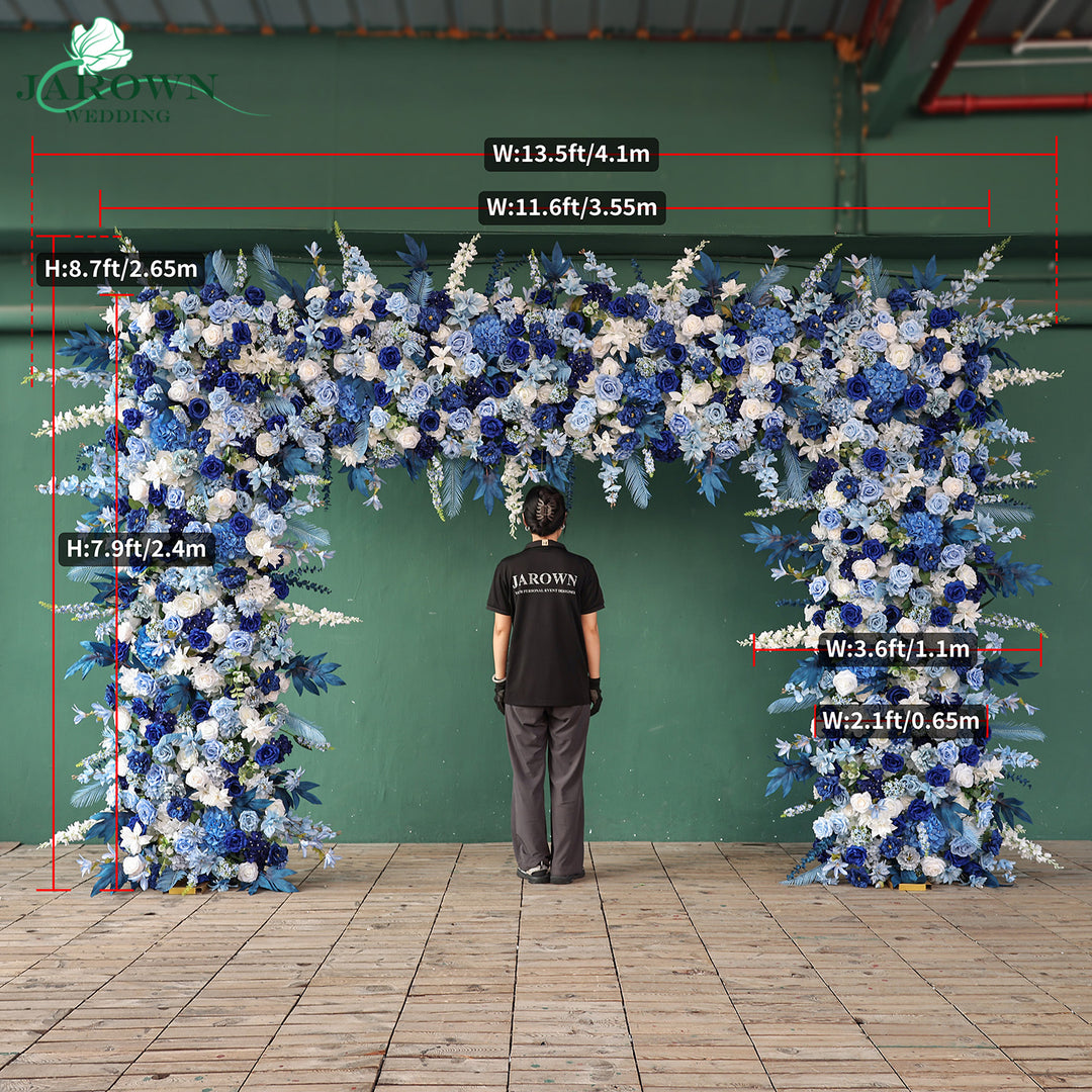 Rectangular Flower Arch in Blue/White