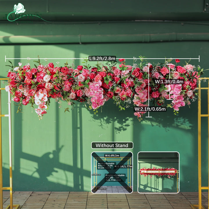 Rectangular Flower Arch in Pink/Green
