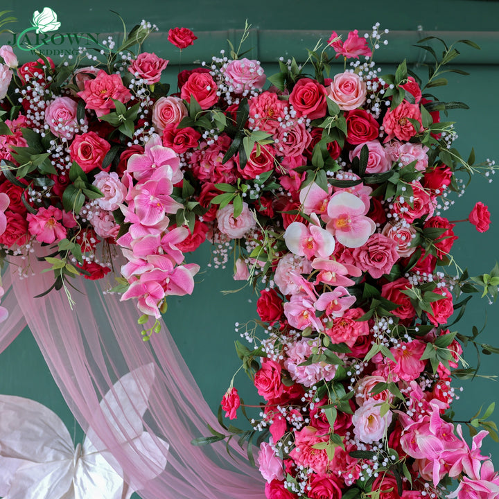 Rectangular Flower Arch in Pink/Green