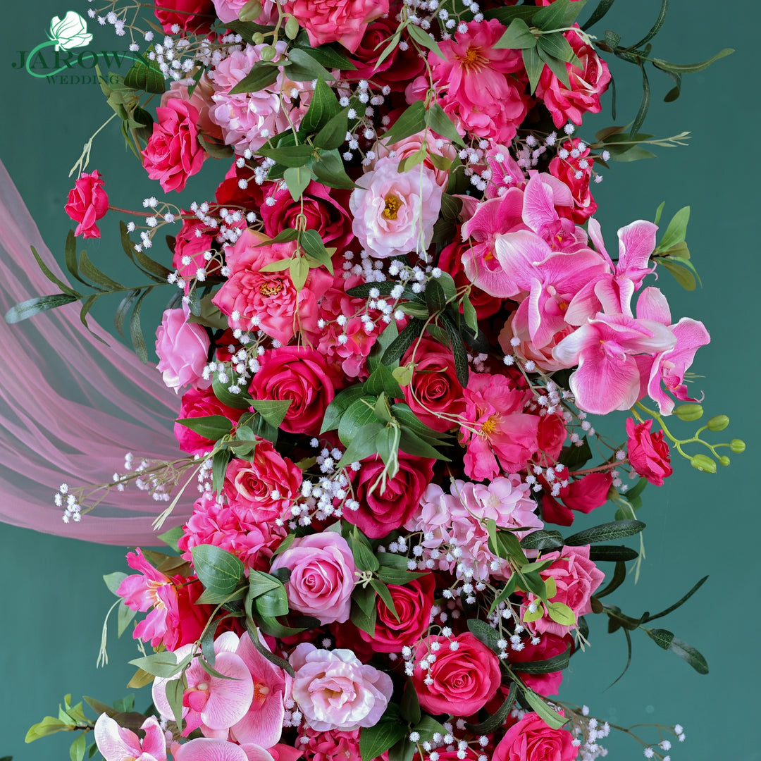 Rectangular Flower Arch in Pink/Green