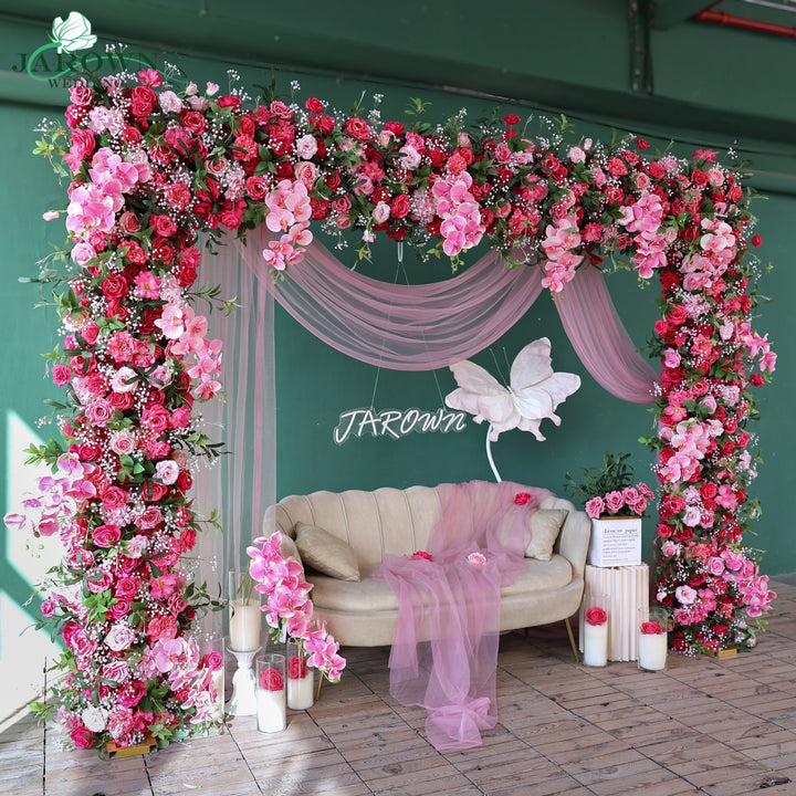 Rectangular Flower Arch in Pink/Green
