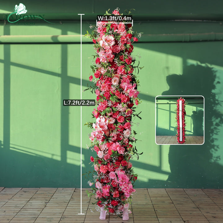 Rectangular Flower Arch in Pink/Green