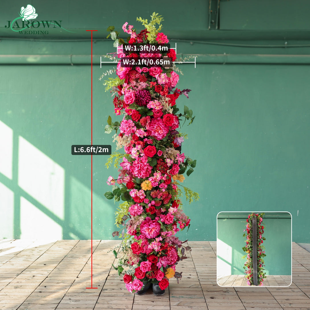 Rectangular Flower Arch in Pink/Red/Green