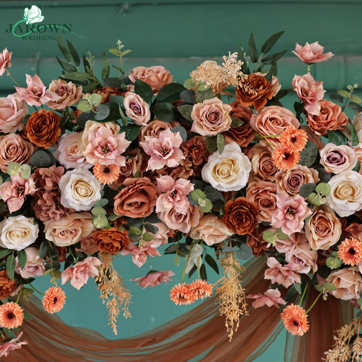 Round Flower Arch in Brown/Pink/Champagne