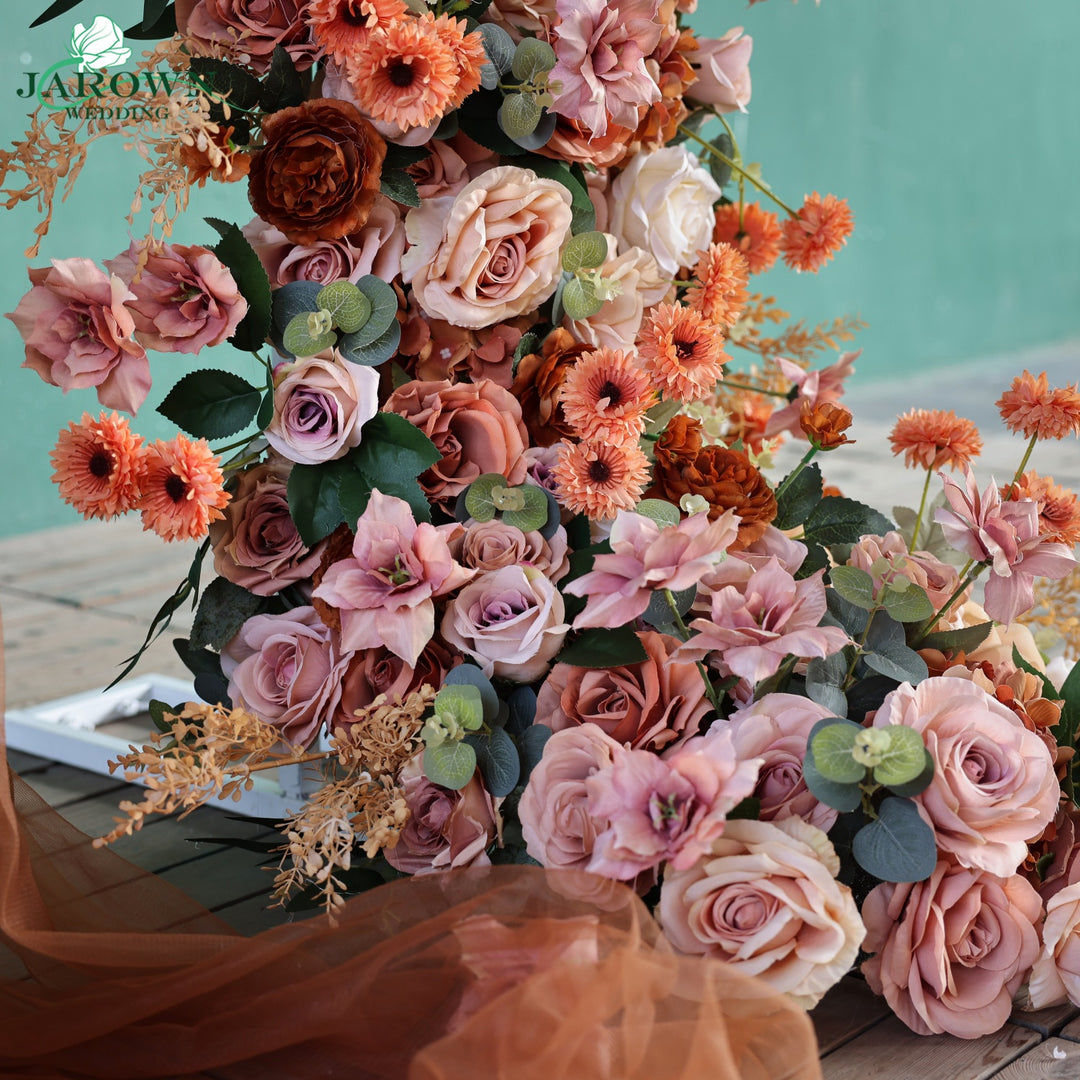 Round Flower Arch in Brown/Pink/Champagne