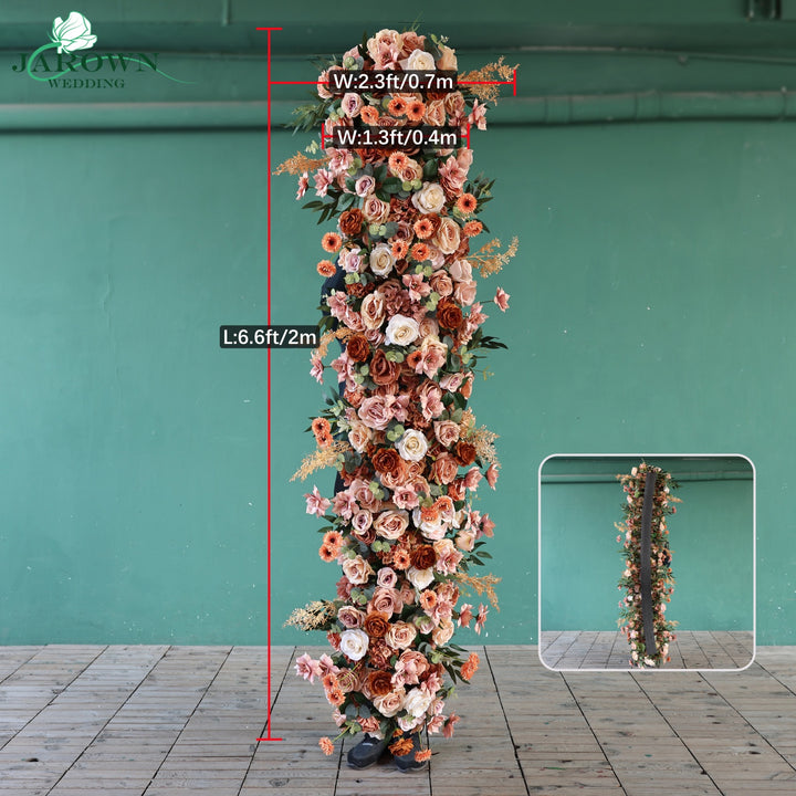 Round Flower Arch in Brown/Pink/Champagne