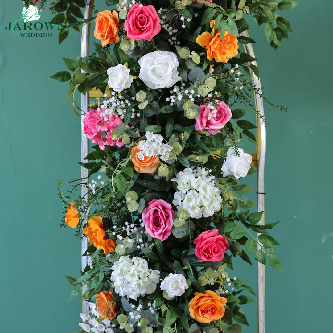 Round Flower Arch in Green/Orange/White/Pink
