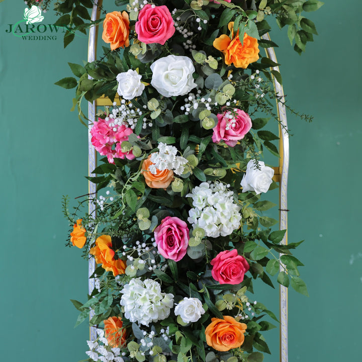 Round Flower Arch in Green/Orange/White/Pink