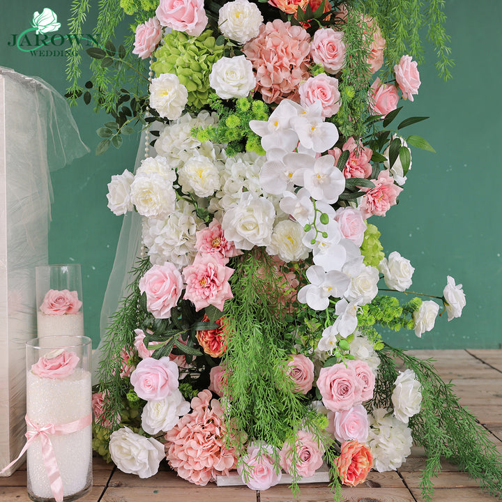 Round Flower Arch in Green/White/Pink