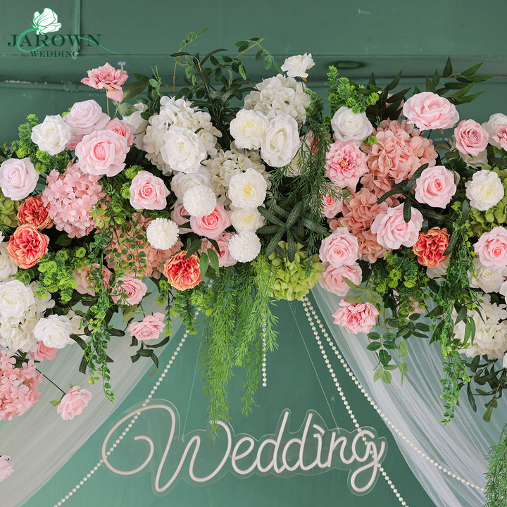 Round Flower Arch in Green/White/Pink