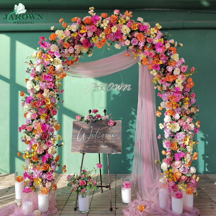 Round Flower Arch in Pink/Yellow/Orange