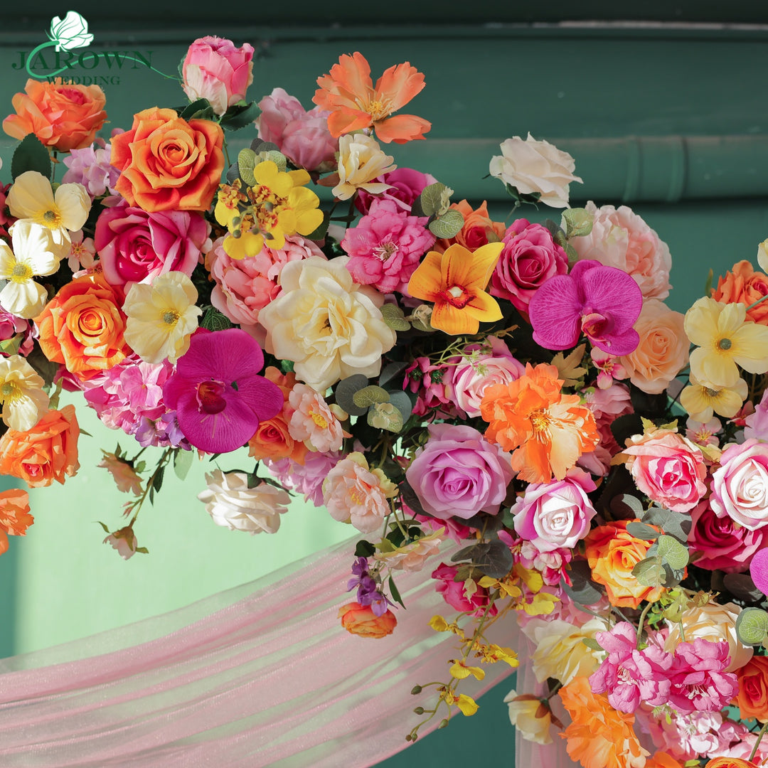 Round Flower Arch in Pink/Yellow/Orange