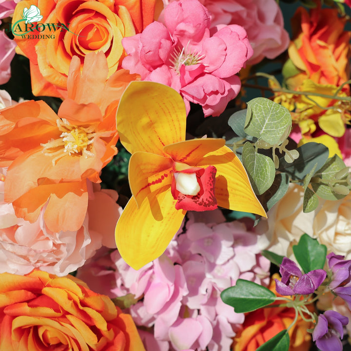 Round Flower Arch in Pink/Yellow/Orange