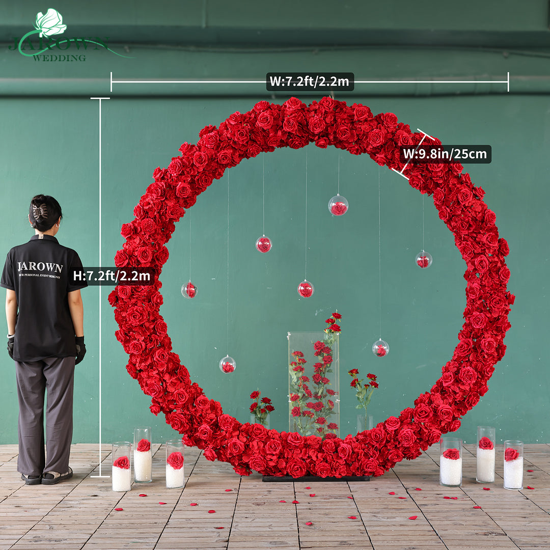 Round Flower Arch in Red