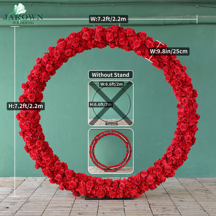 Round Flower Arch in Red