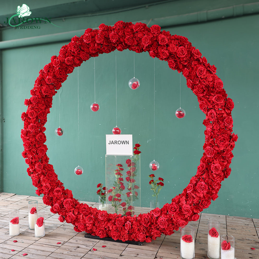 Round Flower Arch in Red